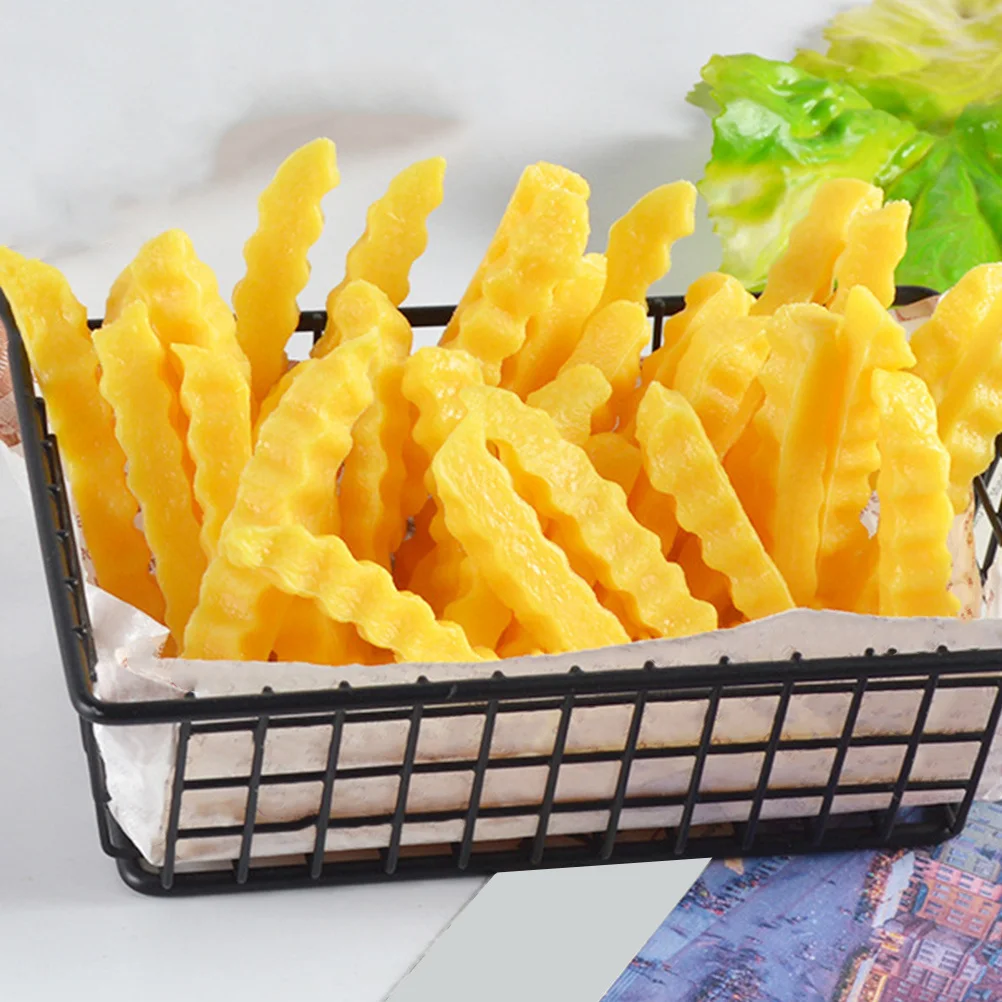 

12 Pcs Fries Artificial Faux Fake Potato Chip Charms Pvc Prop Potatoes