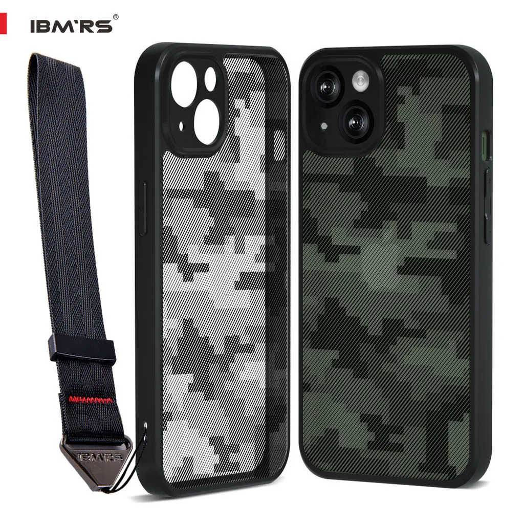 

IBMRS for Apple iPhone 13 Case camouflage lear transparent Shockproof shell(Comes with wrist strap)