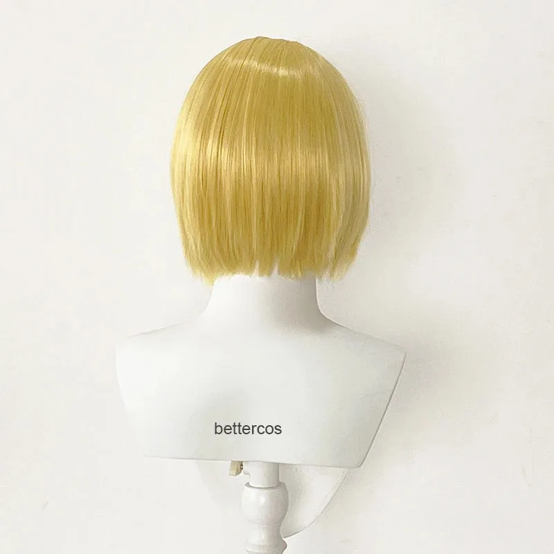 Anime HUNTER×HUNTER คอสเพลย์ Kurapika วิกผมสังเคราะห์ทนความร้อนผม Kurapika วิกผม + หมวกวิกผม + แหวนอุปกรณ์เสริม