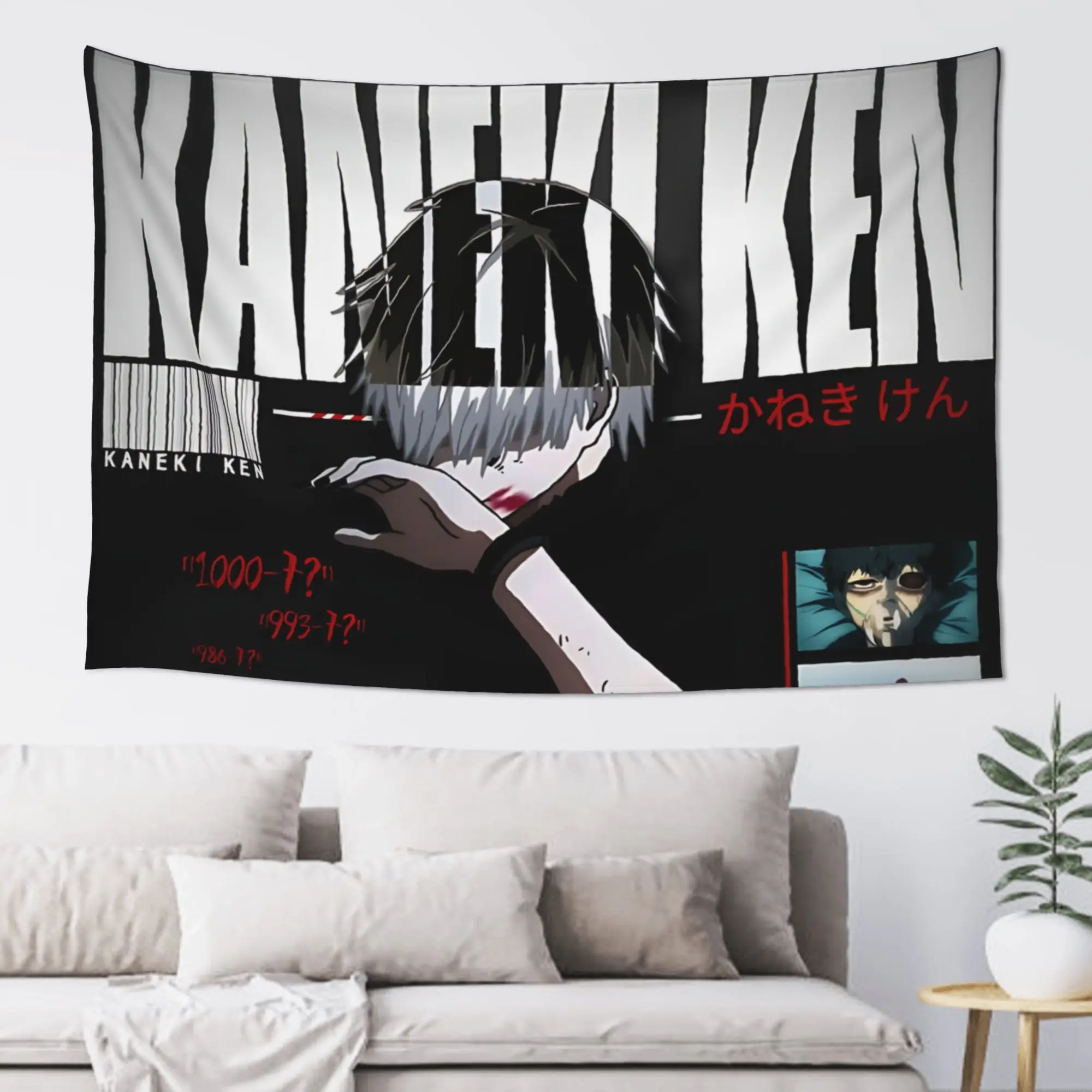 Customized Halloween Tokyo Ghoul Kaneki Cutecore Tapestry  Wall Hanging Blanket Tapestry Home Decor Items Wall Decorations