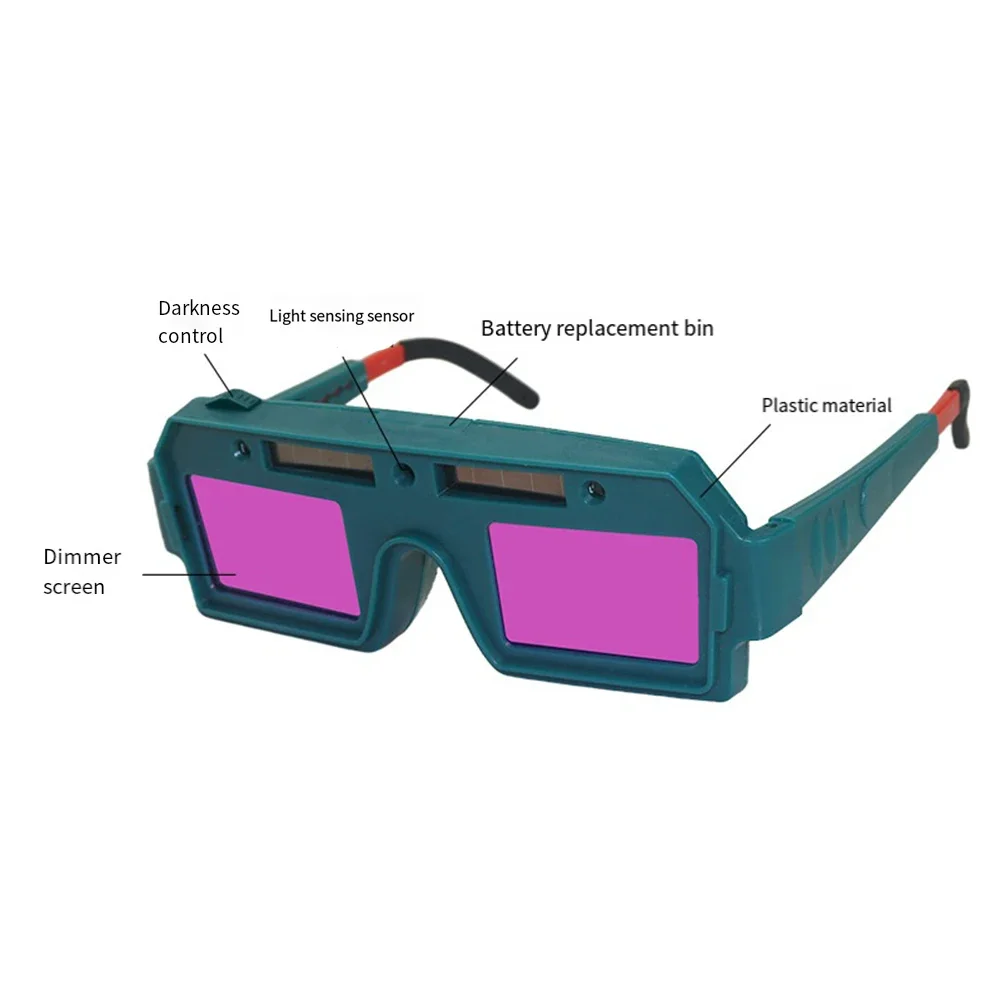 1 Set Dimming Welding Glasses Arc Welding Solar Special Anti-glare Glasses Set 5.9inch*2.36inch Protective Sheet Welding Parts