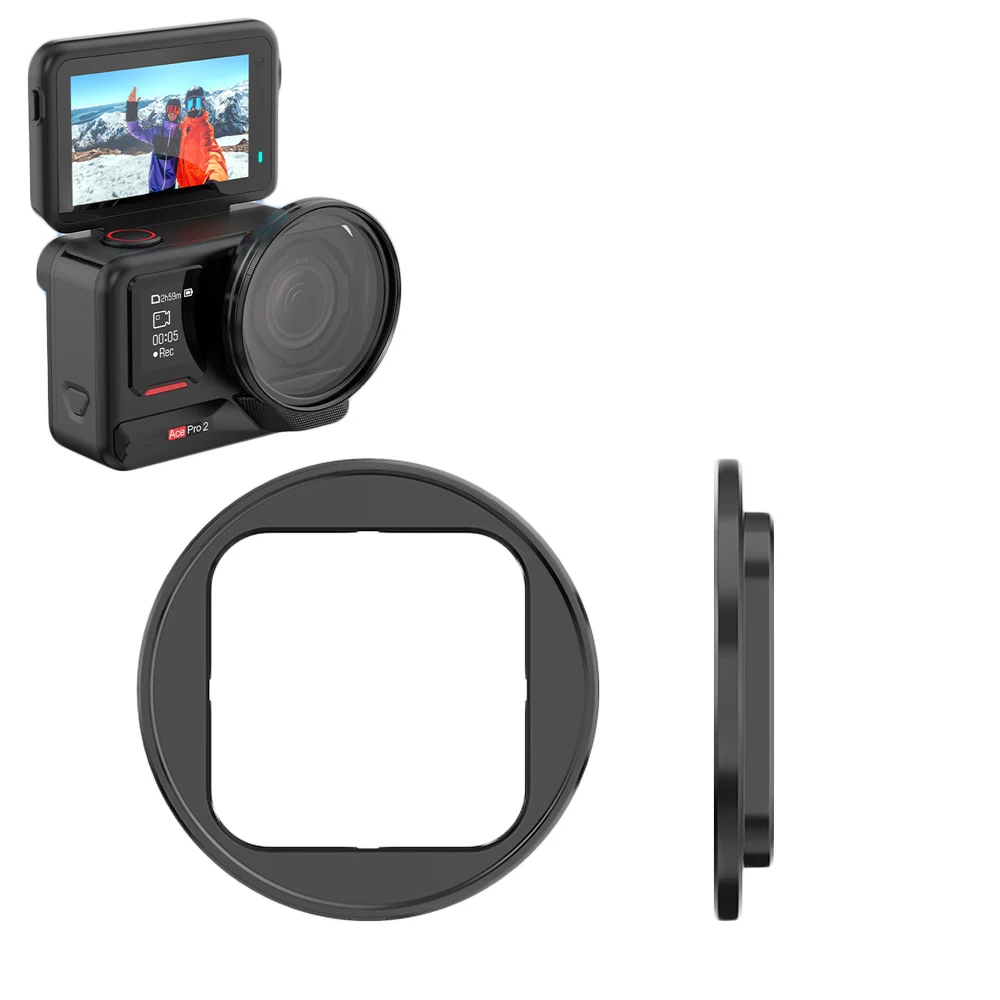 Filter Holder for Insta360 Ace Pro 2 Bracket Metal Protective Frame Compatible with 49mm Filters Accessories