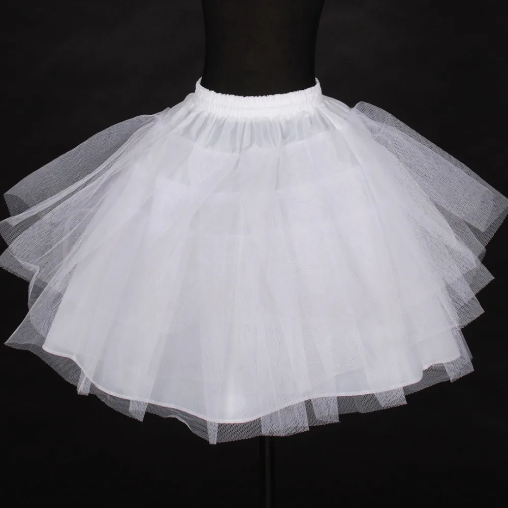 Short Petticoat Kids Mini Tutu Waist Adjust 3 Layers Hoop Ruffle Girls Petticoat Crinoline Underskirt Wedding Accessories