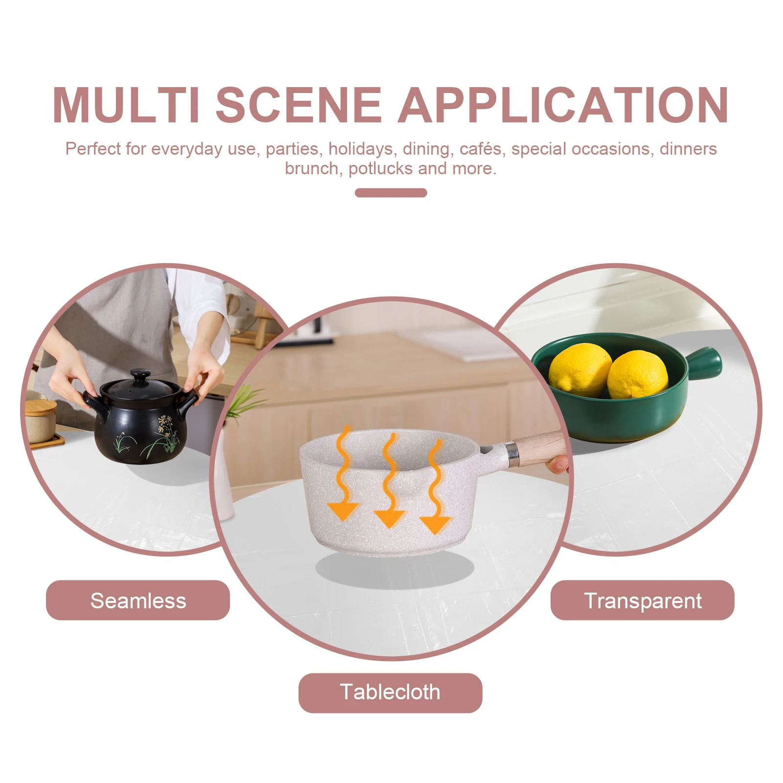 

10 Pcs Thickened Plastic Tablecloth Disposable Cover Round Banquet Supplies Lightweight Environmental Protection