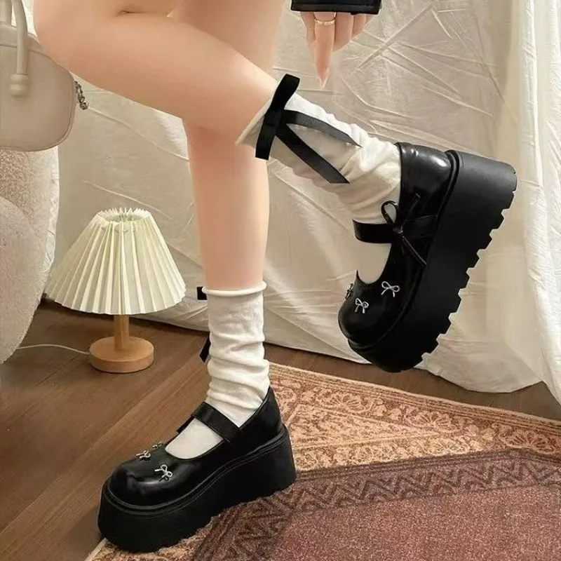

Women's Spring Round Toe Pumps Chunky Heel Mary Janes Shoes Platform Shoes for Women Dress Students Women's Lolita Heeled Shoes