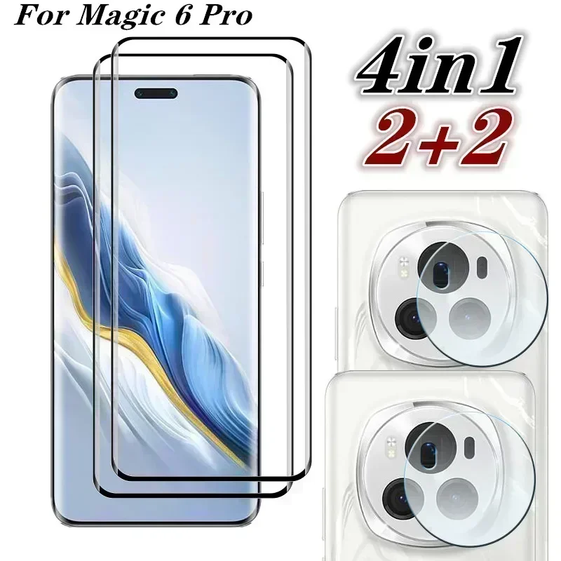 Upgrades 9D Gehard Glas Voor Honor Magic 6 Pro Screen Protector Gebogen film Voor Honor Magic 6 pro Zachte Camera film