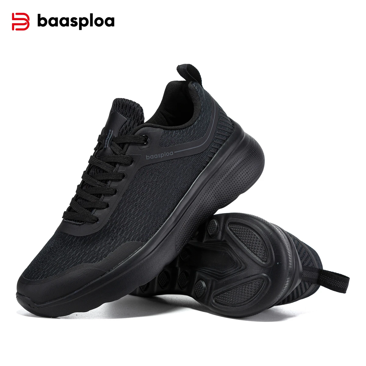 Baasploa homens sapatos esportivos casuais ao ar livre malha respirável jogging antiderrapante tênis masculino casual leve rendas tênis de corrida