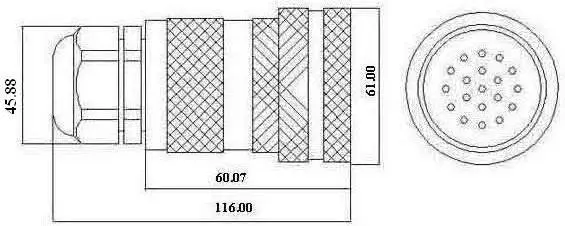 Conector de cabo macho para luz de palco Socapex de 19 pinos como KUPO IP66