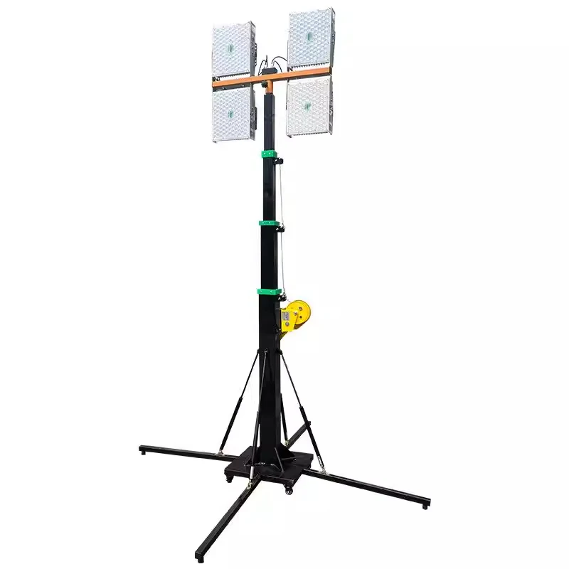 4M/5M/6M Manual Telescopic Pole with Retractable Base—Ideal for Mounting Lights and Cameras Stage Truss Bracket(Customized)