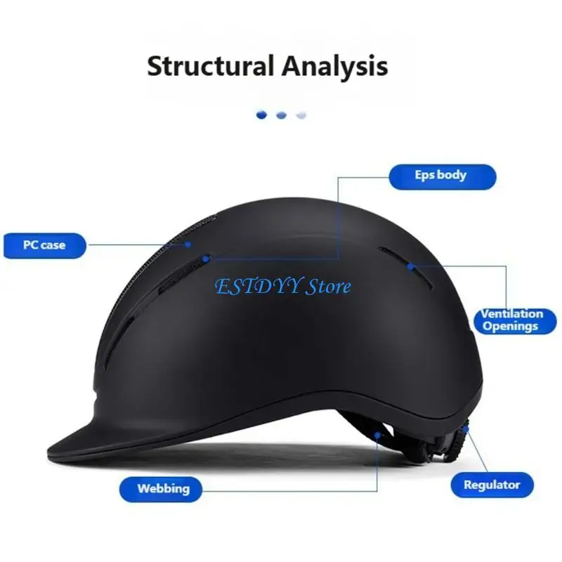 G6DE Stylish Equestrian Protective Helmet With Adjustable Chin Belt Accent For Teenager Women Ride Enthusiasts