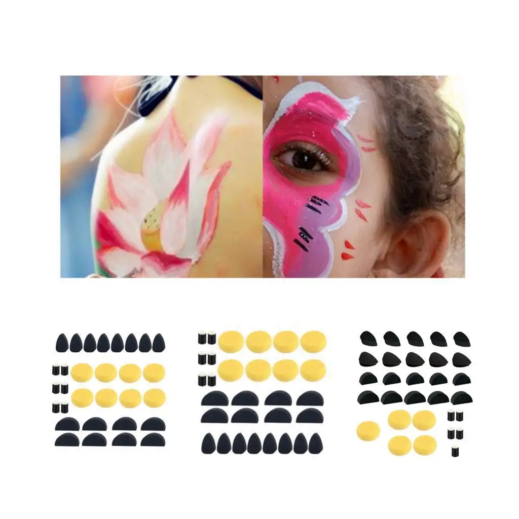 30x Gesichtsbemalungsschwämme, wiederverwendbar, für Kinder, Gesichtsbemalungsschwämme, Körperbemalungsschwamm für Bastelarbeiten, Gesichtsbemalung, Halloween, Make-up, Körperkunst