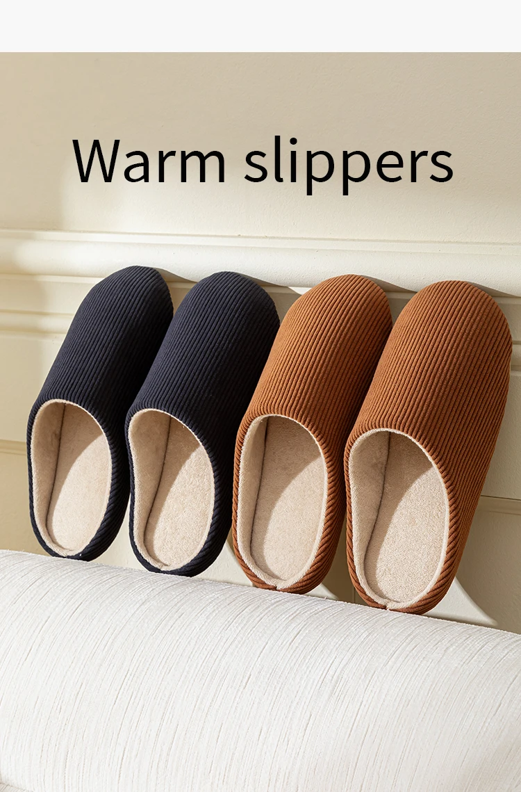 Herren-Hausschuhe, einfarbig, langlebiges und rutschfestes Design, geschlossene Zehenpartie für Schlafzimmer und Gäste, Frühling, Herbst und Winter – Detail 9