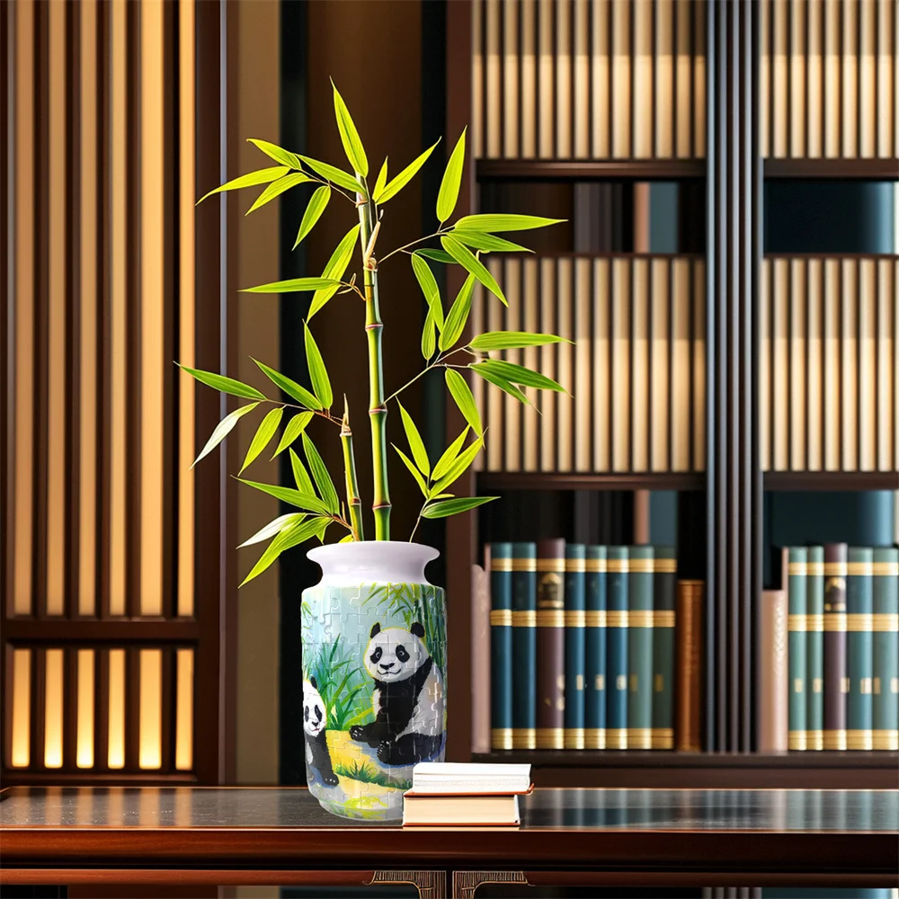 3D Puzzle Vase Panda Flower Pot Bottle Building Block Porcelain Artistic Room Home Decoration Kids Girls Birthday Gift Toys