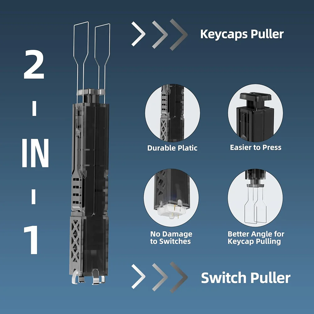 4in1 Switch Puller Keycap Puller Clean Brush Key Switch Keycap Puller for Mechanical Keyboard Gaming Keyboard DIY Cleaning Tool