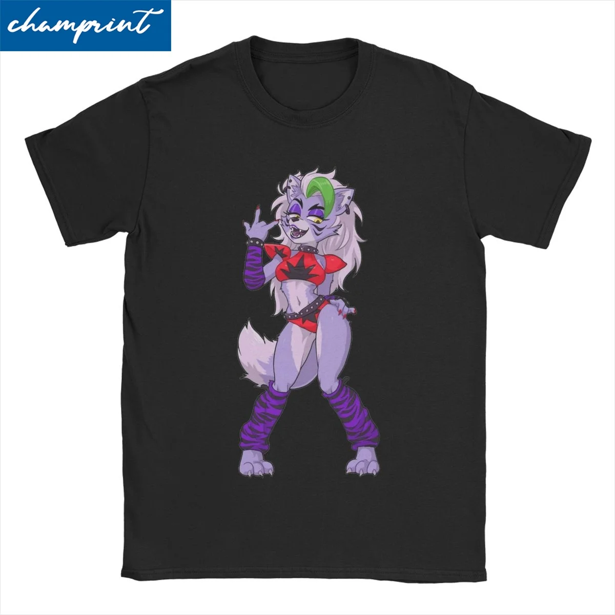 Men Women's FNAF Roxanne Wolf Game T Shirt Pure Cotton Tops Funny Short Sleeve Round Neck Tee Shirt Gift Idea T-Shirts