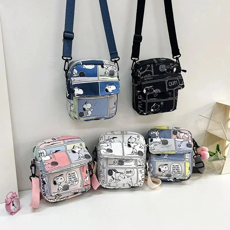 Bolsos cruzados Snoopy para mujer, monederos Kawaii, funda para teléfono, bolsos de hombro Kawaii de maní para mujer, monedero, billetera bonita de dibujos animados