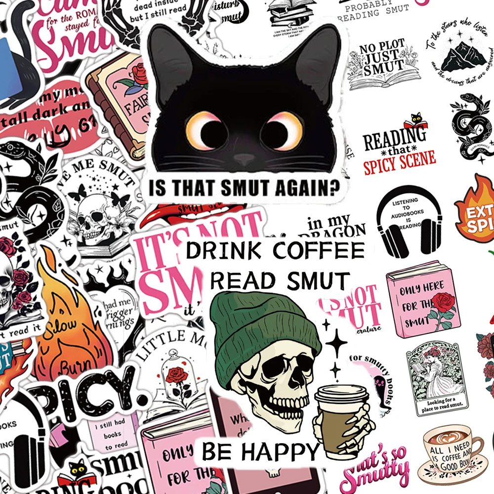 

10/30/50 шт. Smut Bookish Эстетические граффити наклейки мультфильм креативные наклейки для багажа, телефона, ноутбука, водонепроницаемые наклейки, украшение