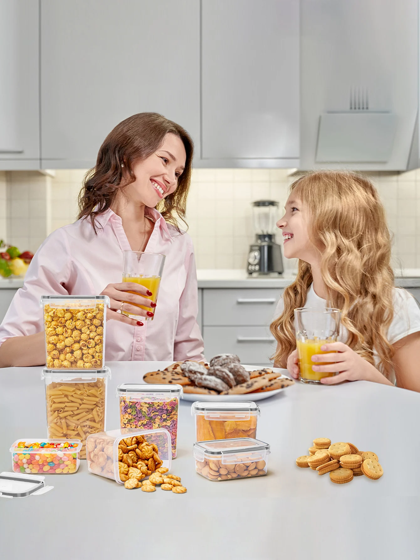 48pcs，storage and organization，labeled and marked airtight food storage containers and condiment jars - keep grains, flour, salt