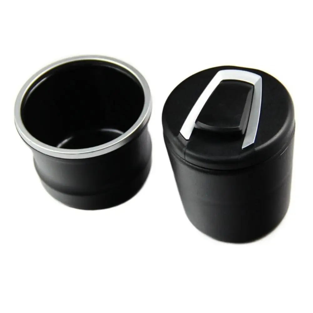 

Portable Mini Car Trash Can Multi-functional Universal Size Car Cup Holder with LED Lamp Black