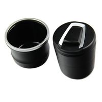 Portable Mini Car Trash Can Multi-functional Universal Size Car Cup Holder with LED Lamp Black