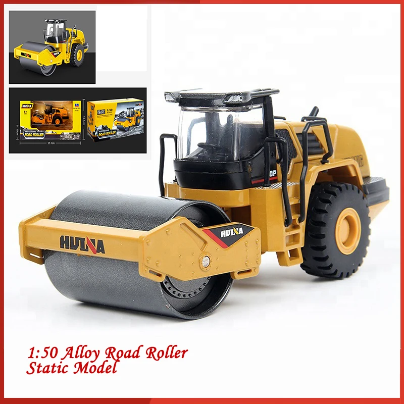 1:50 Scale Huina 1715 Road Roller Construction Model Professional All Metal Die-Cast For Children/Grown-ups Alloy Road Roller