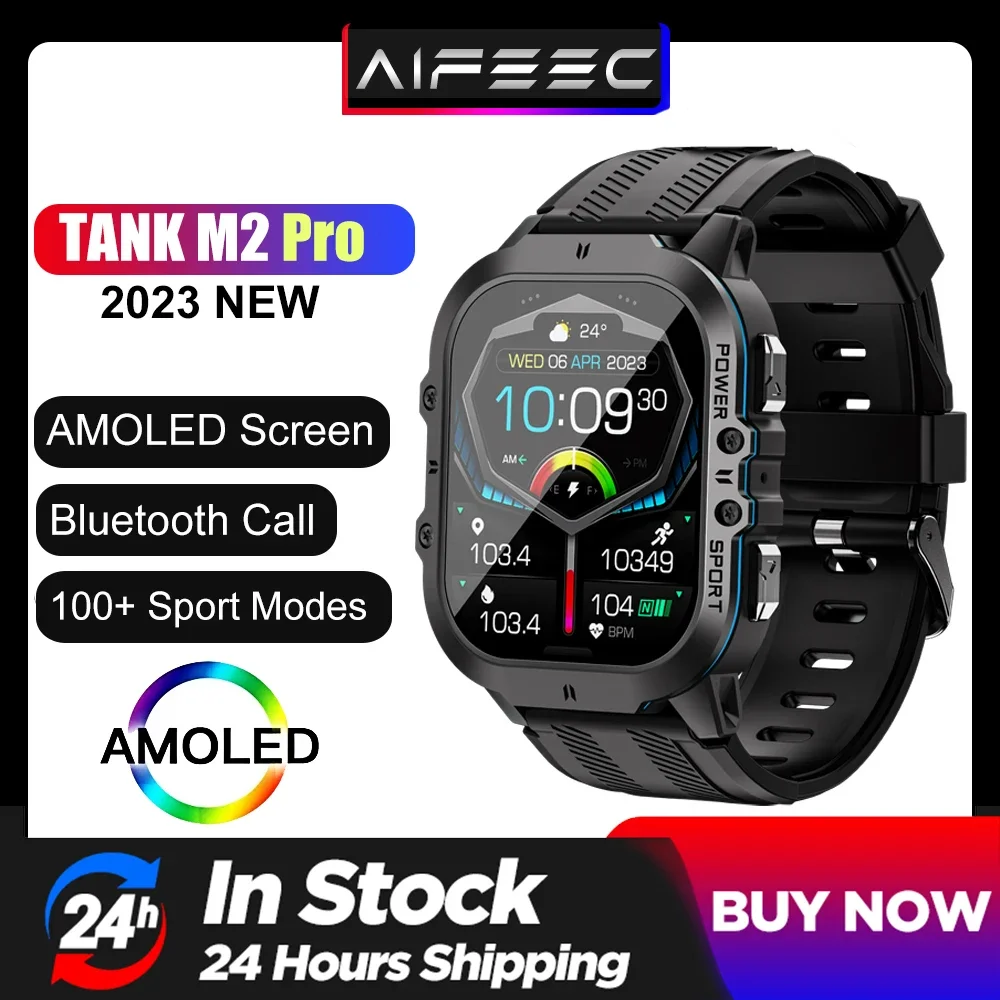 

Original TANK M2 Pro SmartWatch Men 1.96" AMOLED Always-on Display Bluetooth Call Ultra Military Smart Watch IP69K Waterproof