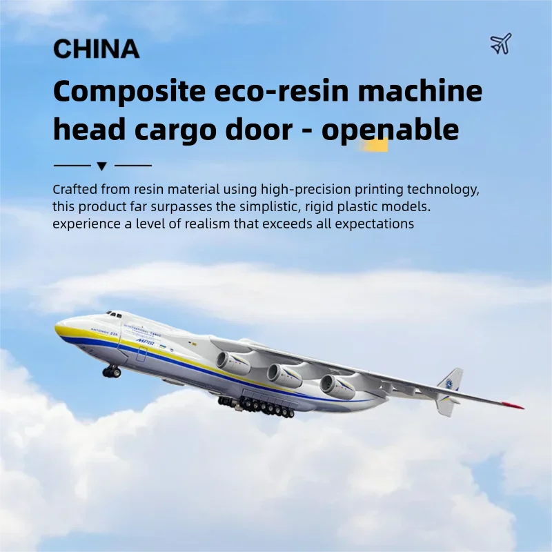 Antonov An-225 Ukraine Mriya 1/400 Scale Resin 21cm, Transport Plane Model, Toy for Kids, Gift, Miniature Items, Collectible