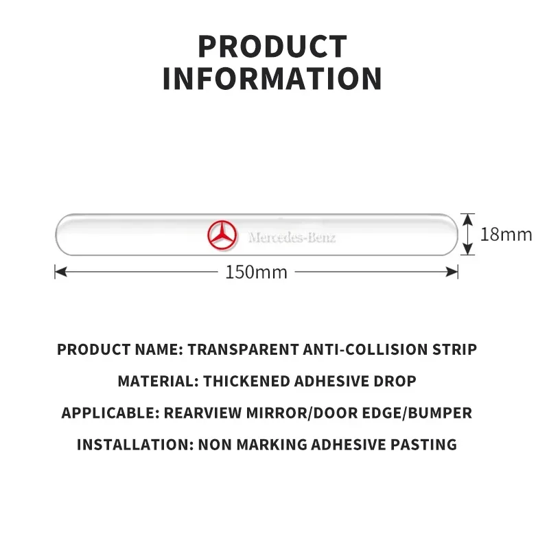 Transparent Car Door Handle Bowl Sticker Anti-collision Strip for Mercedes Benz New B/C/E Class A Class C200L GLC GLK CLA GLA