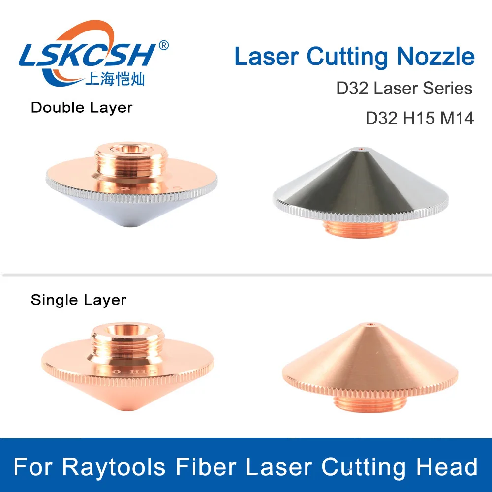 LSKCSH Raytools Laser Nozzle Single Layer /Double Layers  Dia.32mm Caliber 0.8 - 5.0mm for Raytools Fiber  Laser conusmables