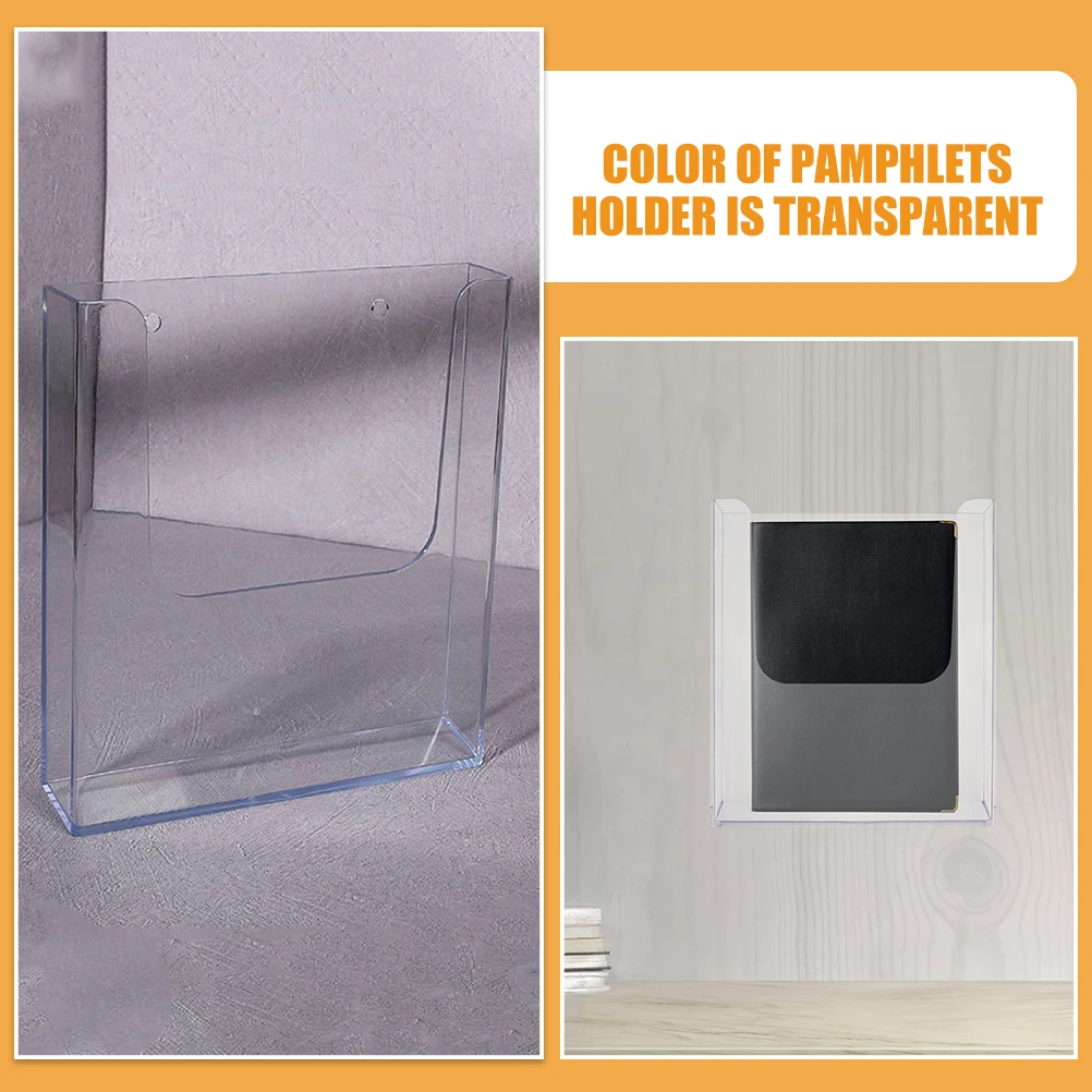 

2Pcs Acrylic Brochure Holder Wall Mount Display Stand Clear Magazine Organizer Rack Storage Unit