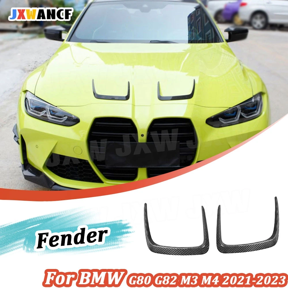 

JXWANCF для BMW G80 G82 G83 M3 M4 2021-2023 сухое углеродное волокно, крышка двигателя, накладка на выпускное отверстие, вентиляционное отверстие FRP