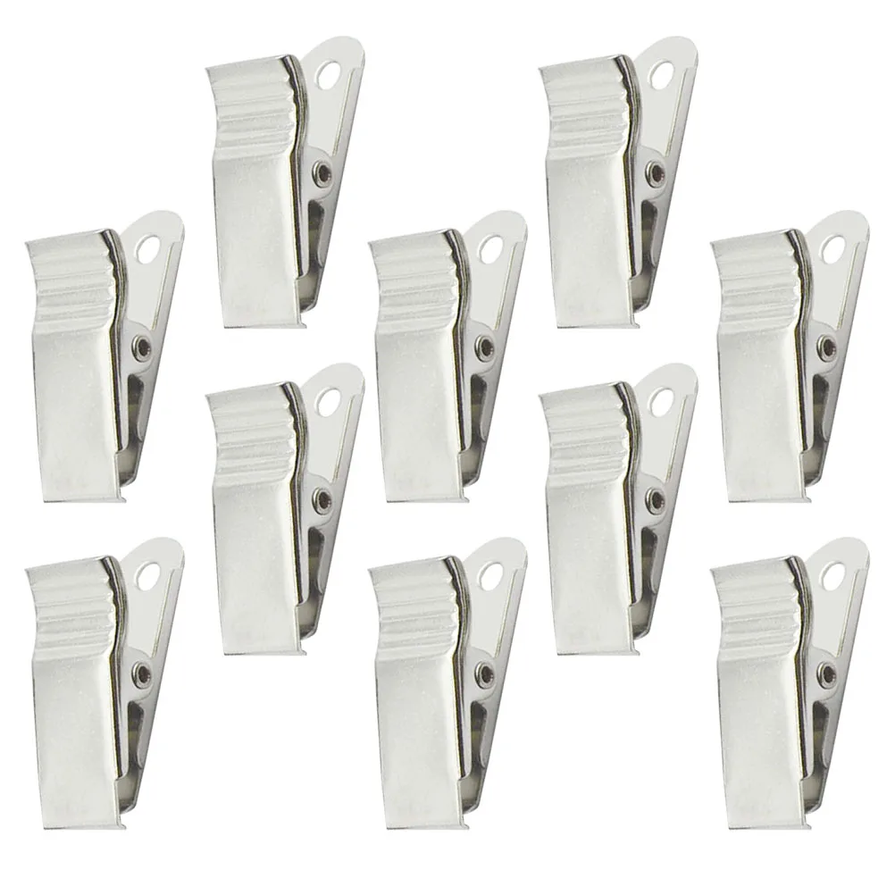 

100 Pcs Spring Loaded ID Badge Holders Metal Clamps Wider Edge Smooth Wear Resistance Foldable Clips Office School Events
