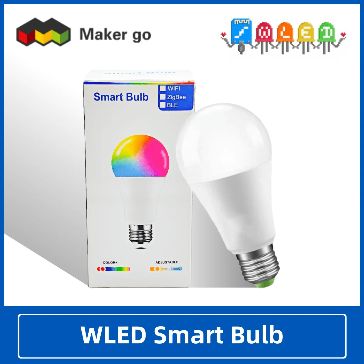 Lâmpada inteligente WLED Smart Home pré-pisca RGBCW 7W funciona E27