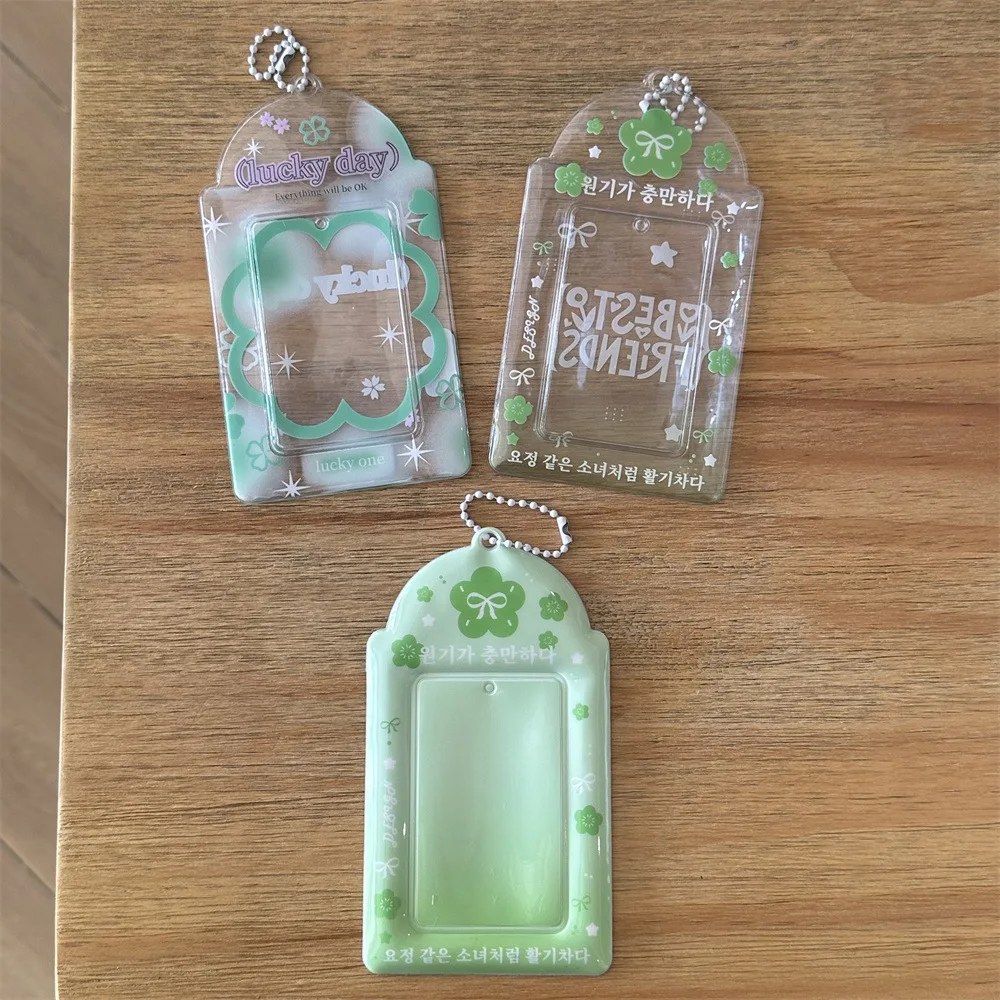 Kpop Photocard Holder Keychain Y2K PhotoCard Holder Kpop Charm Holders Kawaii Photo Card Keychain