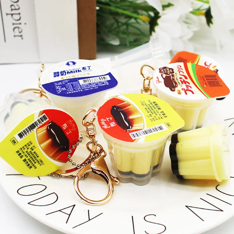 Japanese Pudding Keychain Play Pudding Jell-O Keychain Miniature