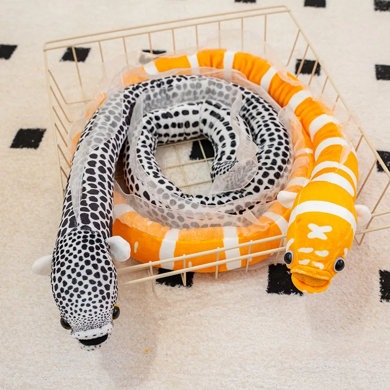 Simulation Snake Conger Eel Plush Doll Soft Streak Toys Adorable Cartoon Animals Pillow Birthday Xmas Gifts for Boys and Girls