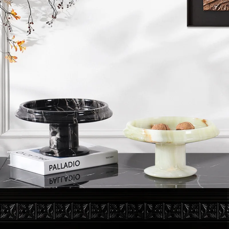 Modern simple model room home coffee table marble fruit plate soft decoration jewelry fruit plate light luxury ornament