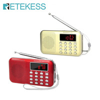 RETEKESS PR11 Radio Receiver Portable FM AM 2 Band Digital Mini Radio Pocket With USB MP3 Player Support TF Card USB Disk F9210J