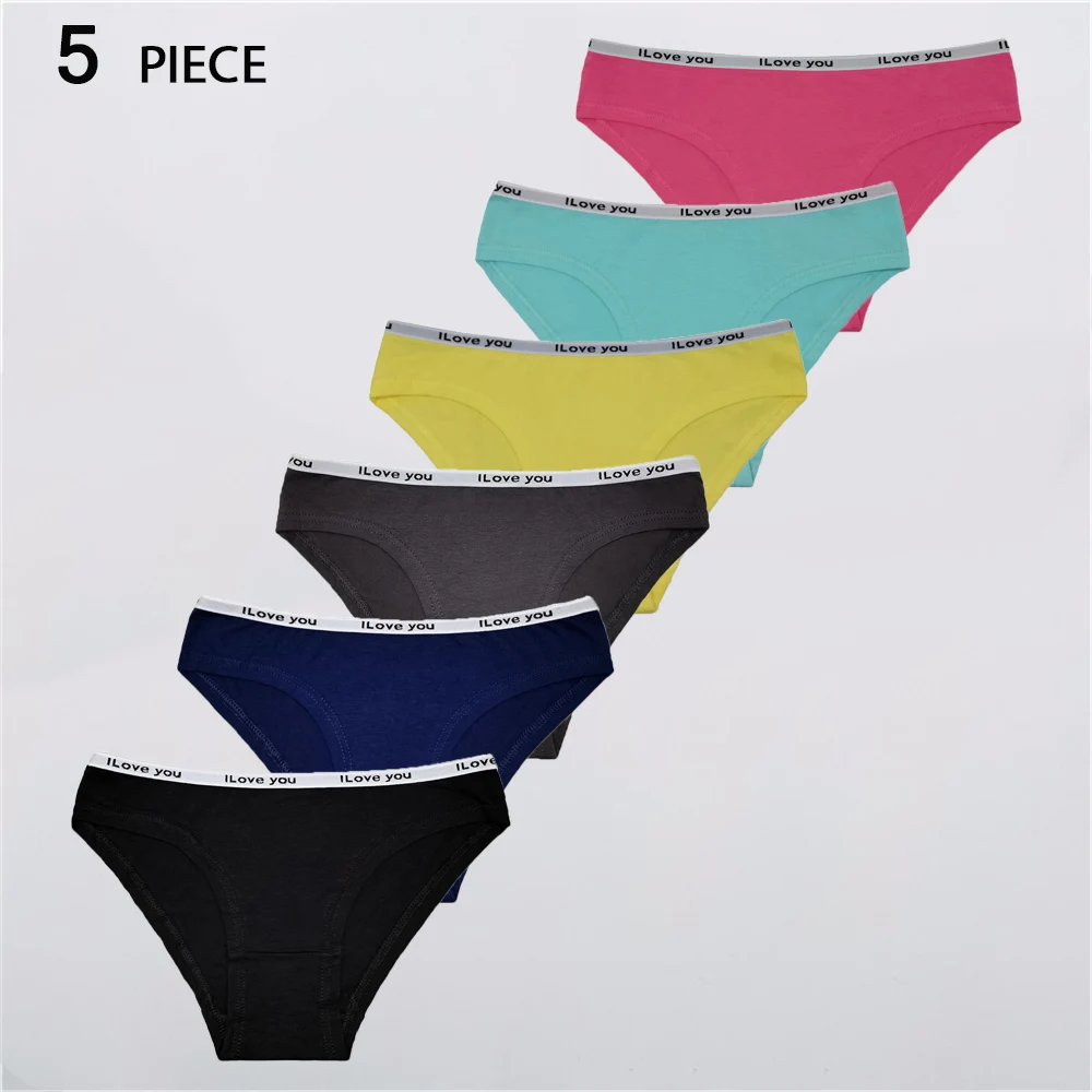 

5Pcs Ladies Seamless Cotton Briefs Set Comfortable Sexy Monochromatic Underwear Fashion Intimate Women's Panties