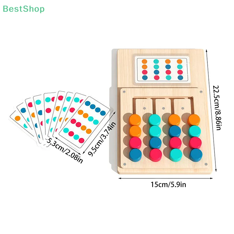 ★ ★ ★ Jeu de société en bois pour l'éducation précoce, Puzzle de positionnement à quatre couleurs, pensée logique, jeu d'apprentissage pour enfants