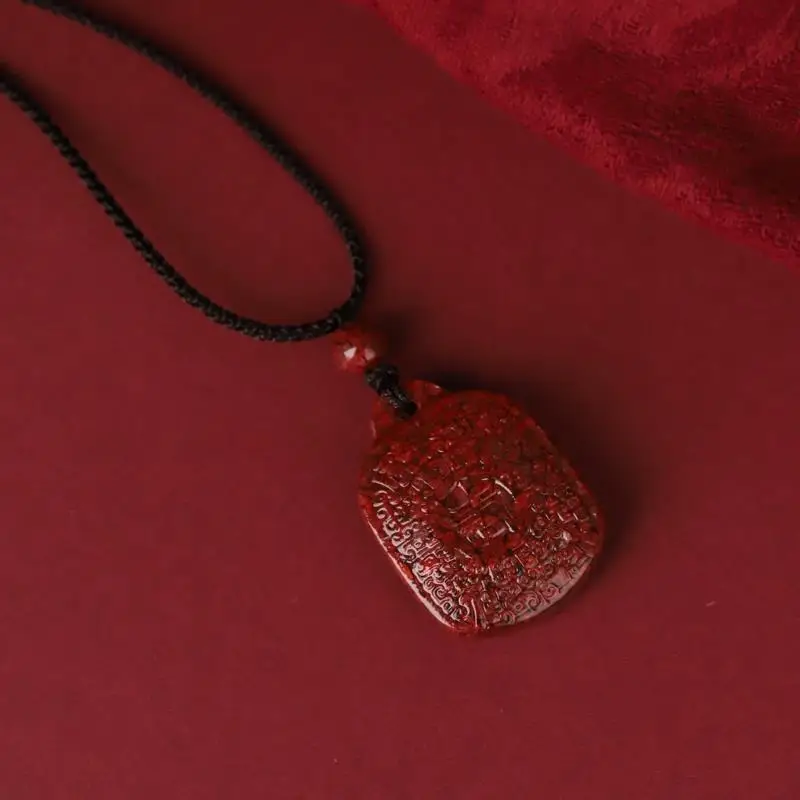 

Подвеска из киновари бренда Fushou, высококачественный кристалл из необработанной руды, двойное ожерелье Fushou, подарок для мужчин и женщин