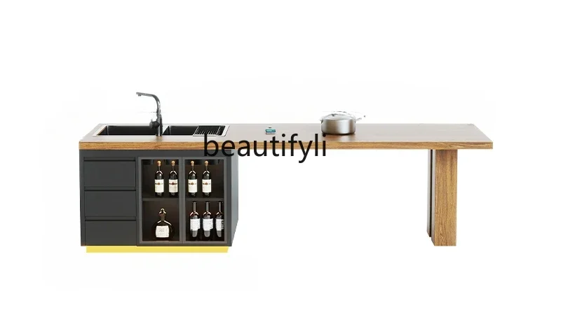 

ls 42Shimadai Dining Table Household Dining Table Light Luxury Falling Table Telescopic Integrated High-end Restaurant