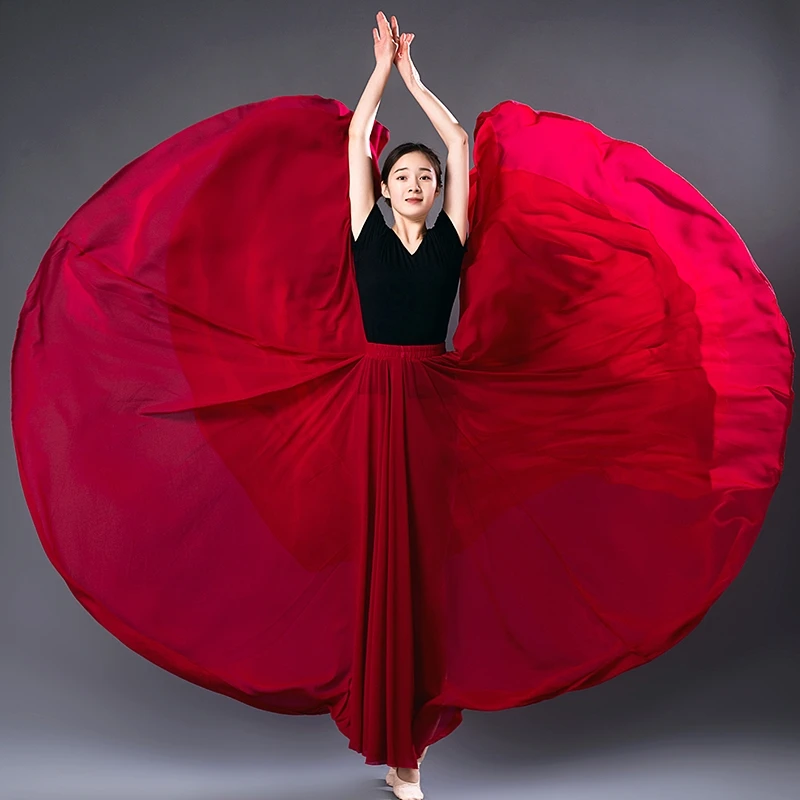 Elegante roupa de dança chinesa para mulheres, roupas de dança clássica, saia de balé grande, 1000 graus, novo