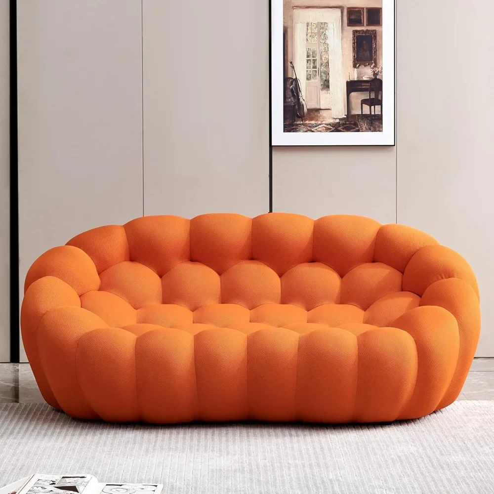 74.8'' Modern Loveseat Sofa,Upholstered Comfy,Modern 2 Seater Bubble Sofa with 3D Honeycomb Shape for Living Room,Bedroom