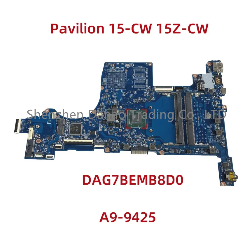 DAG7BEMB8D0 For HP Pavilion 15-CW 15Z-CW Laptop Motherboard With A9-9425 CPU DDR4 L22759-001 L22759-501 Full Tested