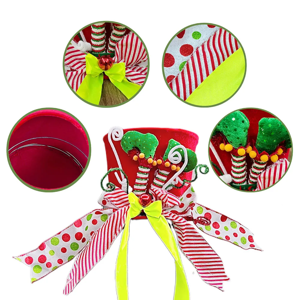 Creative Foldable Christmas Tree Top Hat in Cheerful Red A Fun Addition to Your Holiday Decorations and Gatherings