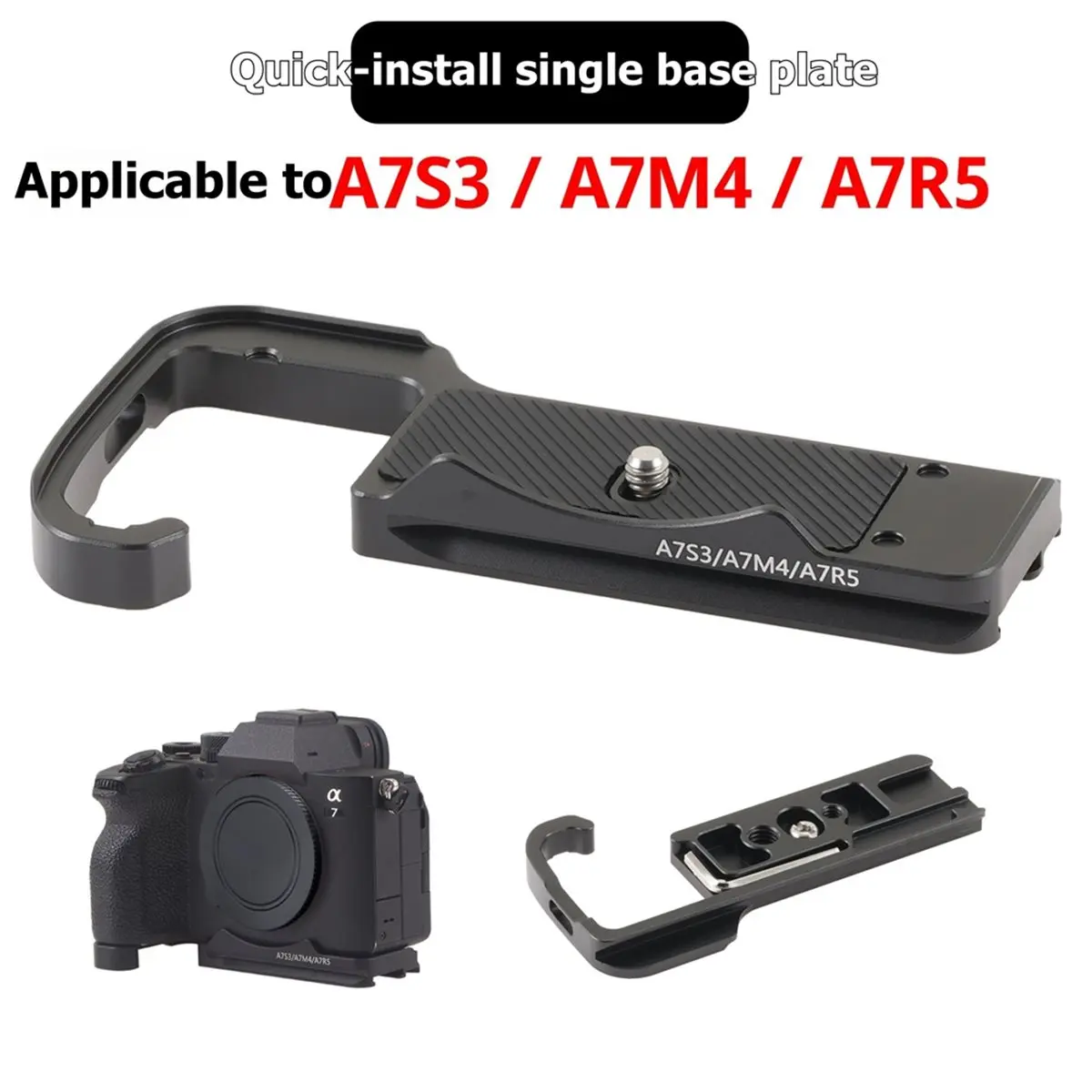 (DT37) A7V Baseplate Quick Release Hand Grip for Sony A7M5 A7M4 A7RM5 A7S3 Camera for Arca Swiss Tripod Head Stabilize