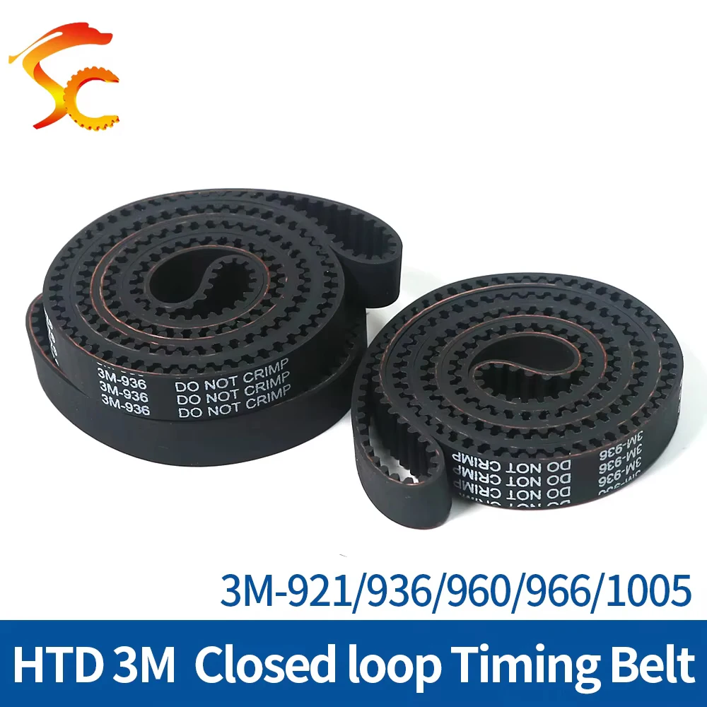 High-Quality HTD 3M Rubbe Timing Belt 3M-921/936/960/966/1005mm Width 6/10/15mm 3M Closed Loop Synchronous Belt