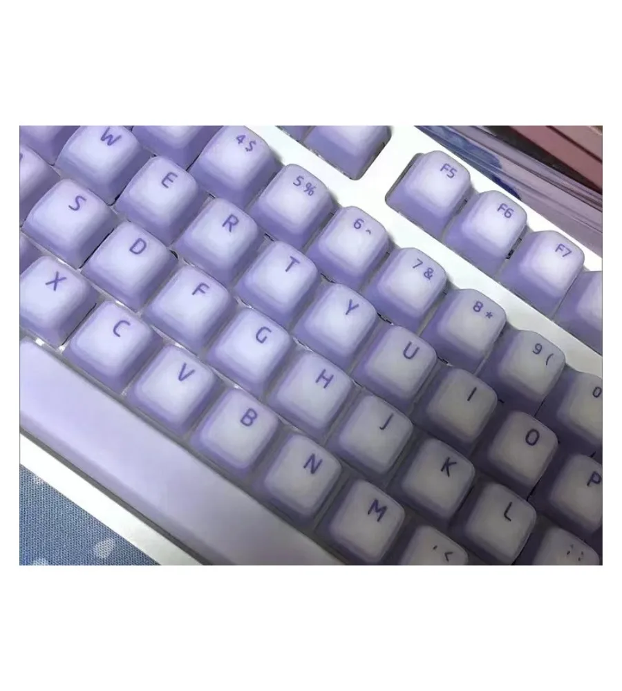 Silicone keycap light transmission soft cute girl powder dopamine color scheme original PBT mute