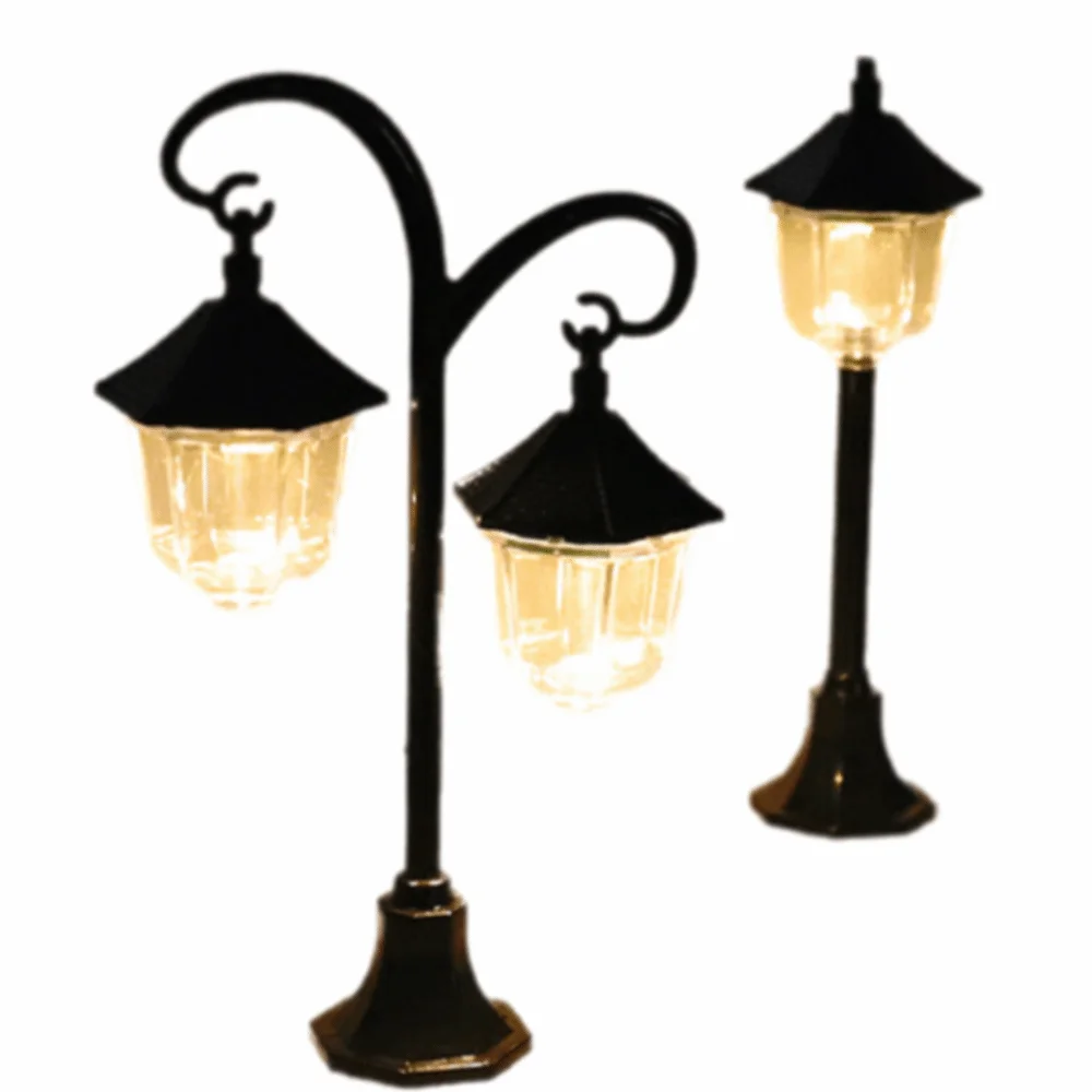 الرجعية نمط مصباح الشارع الصغير حجم مصغر لتقوم بها بنفسك نموذج دمية الملحقات طاولة الرمل 1/12 مقياس اللعب منزل اللعب الجدول نموذج #1